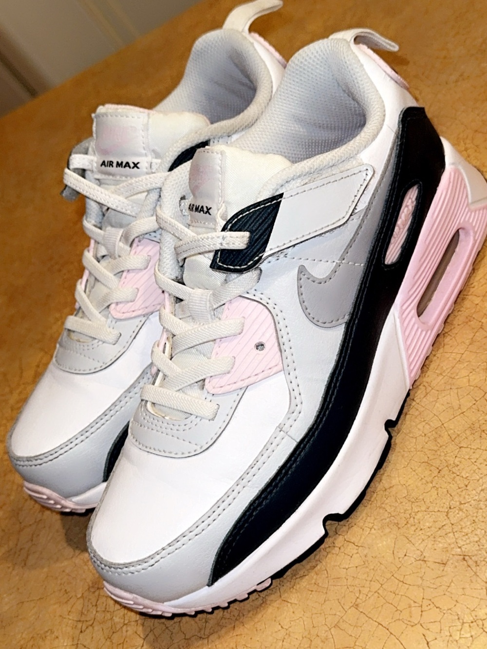 Girl Nike air max 90 White, Pink & Black Air Max Sneakers (Box not included)